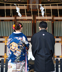 亀有香取神社でのロケーション撮影：結婚式